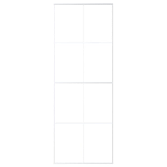 Porta Scorrevole in Vetro ESG e Alluminio 76x205 cm Bianca 151669