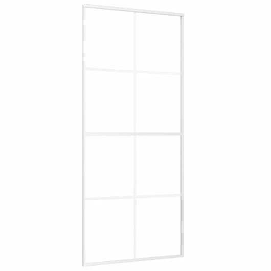 Porta Scorrevole in Vetro ESG e Alluminio 90x205 cm Bianca 151672