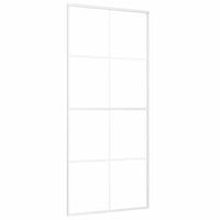 Porta Scorrevole in Vetro ESG e Alluminio 90x205 cm Bianca cod mxl 73355