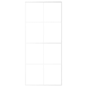 Porta Scorrevole in Vetro ESG e Alluminio 90x205 cm Bianca 151672