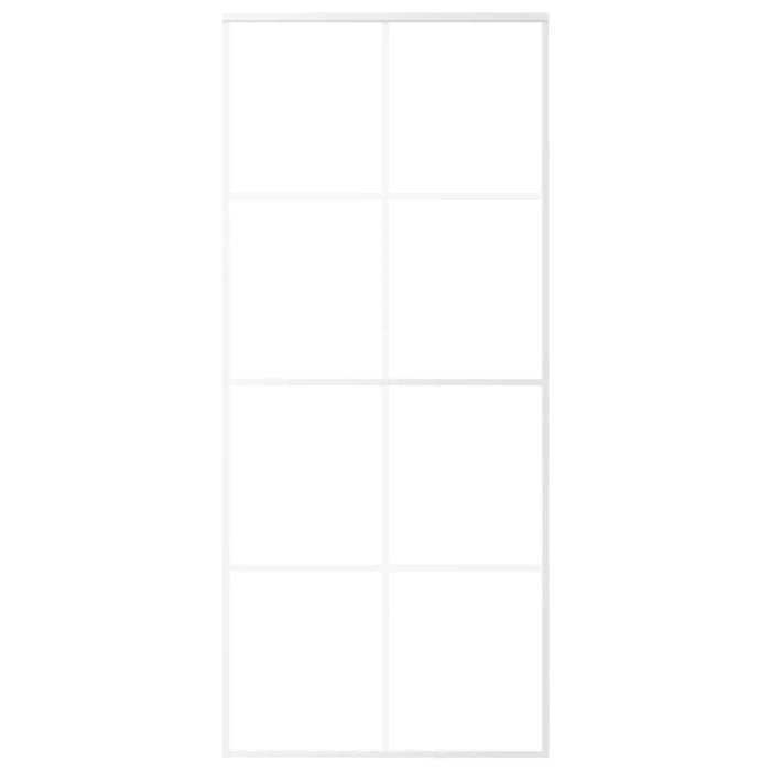 Porta Scorrevole in Vetro ESG e Alluminio 90x205 cm Bianca 151672