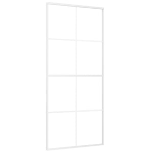 Porta Scorrevole in Vetro ESG e Alluminio 90x205 cm Bianca 151673