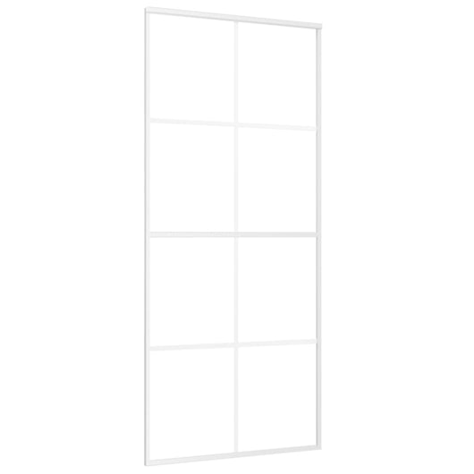 Porta Scorrevole in Vetro ESG e Alluminio 90x205 cm Bianca 151673