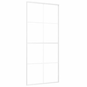Porta Scorrevole in Vetro ESG e Alluminio 90x205 cm Bianca cod mxl 74627