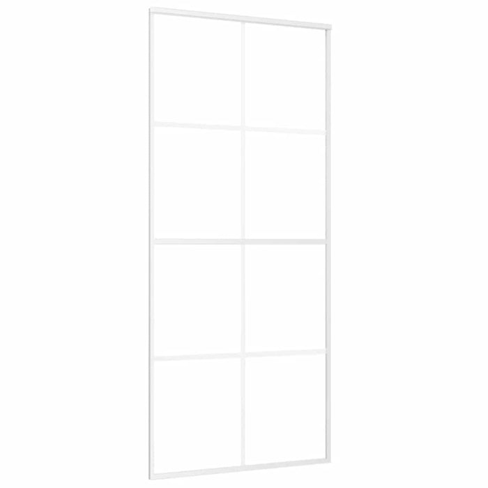 Porta Scorrevole in Vetro ESG e Alluminio 90x205 cm Bianca cod mxl 74627