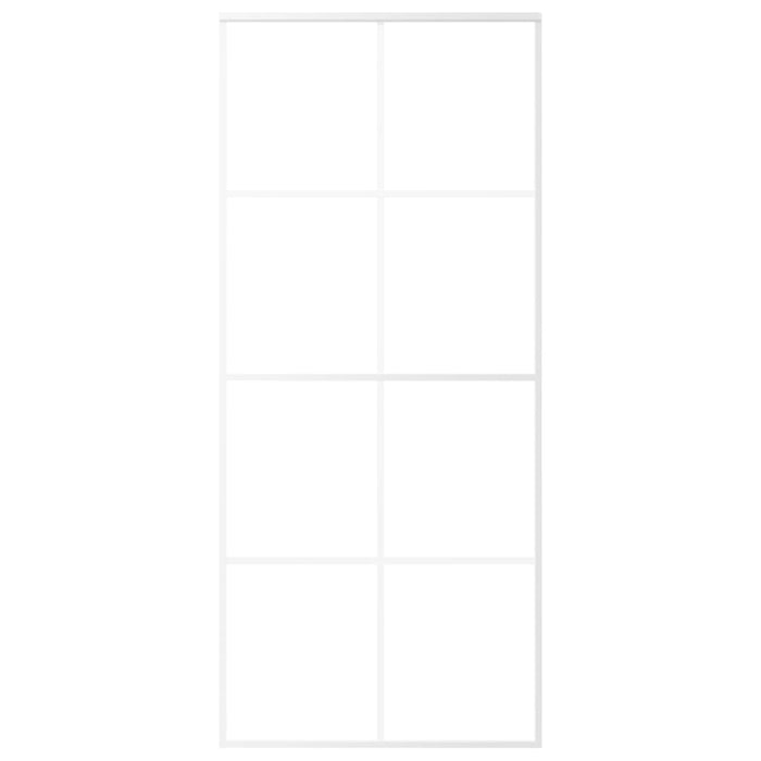 Porta Scorrevole in Vetro ESG e Alluminio 90x205 cm Bianca 151673