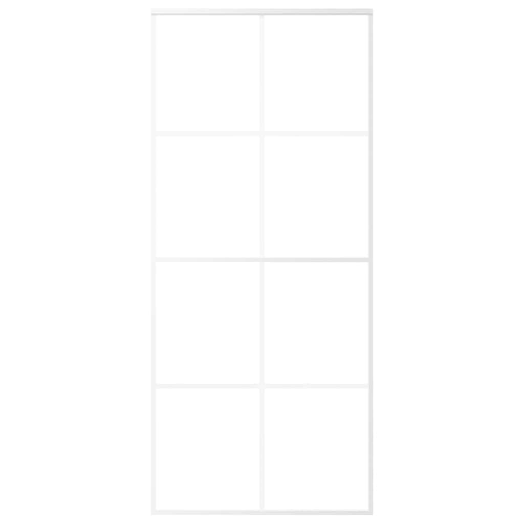 Porta Scorrevole in Vetro ESG e Alluminio 90x205 cm Bianca cod mxl 74627