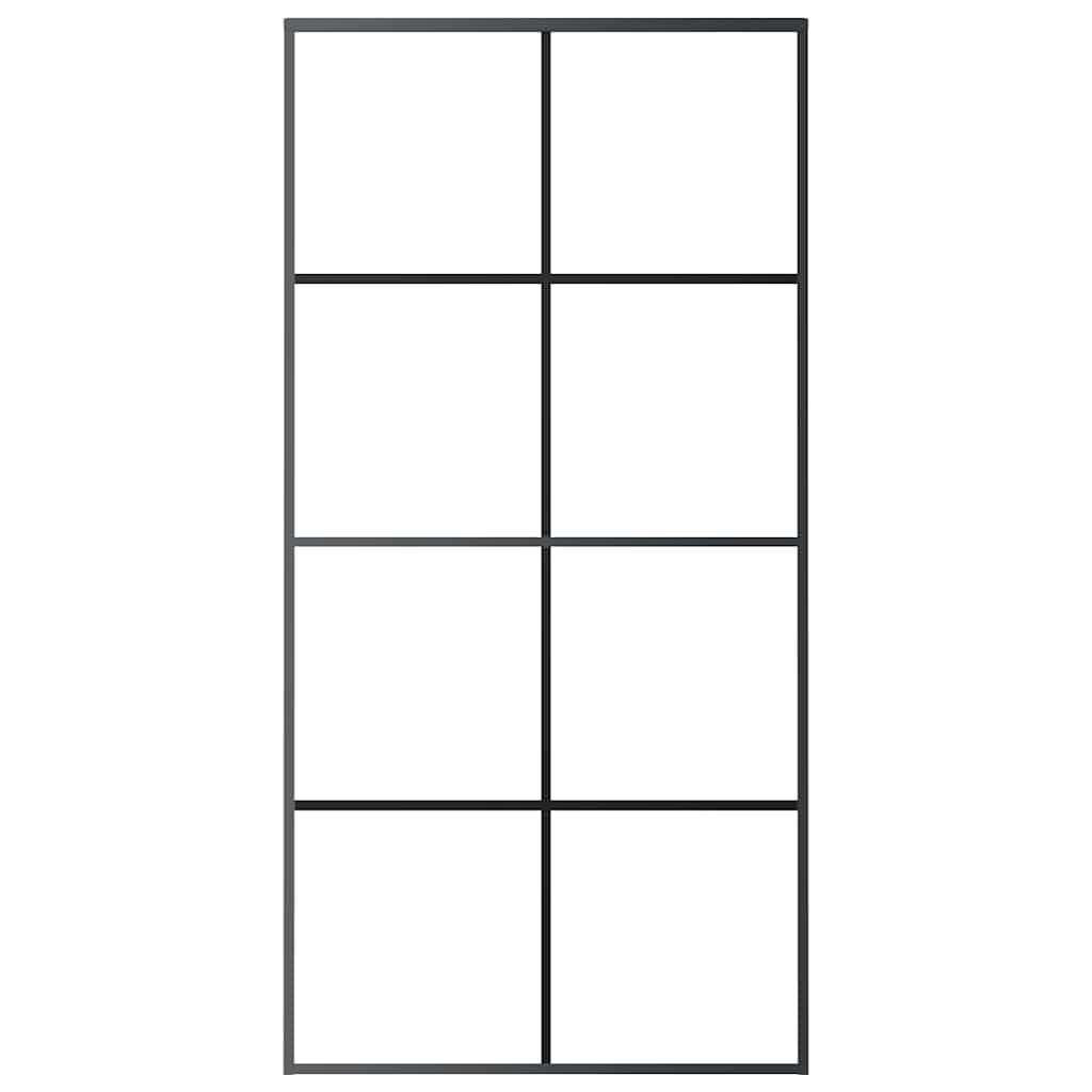 Porta Scorrevole Nera 102,5x205 cm in Vetro ESG e Alluminio  cod mxl 74217