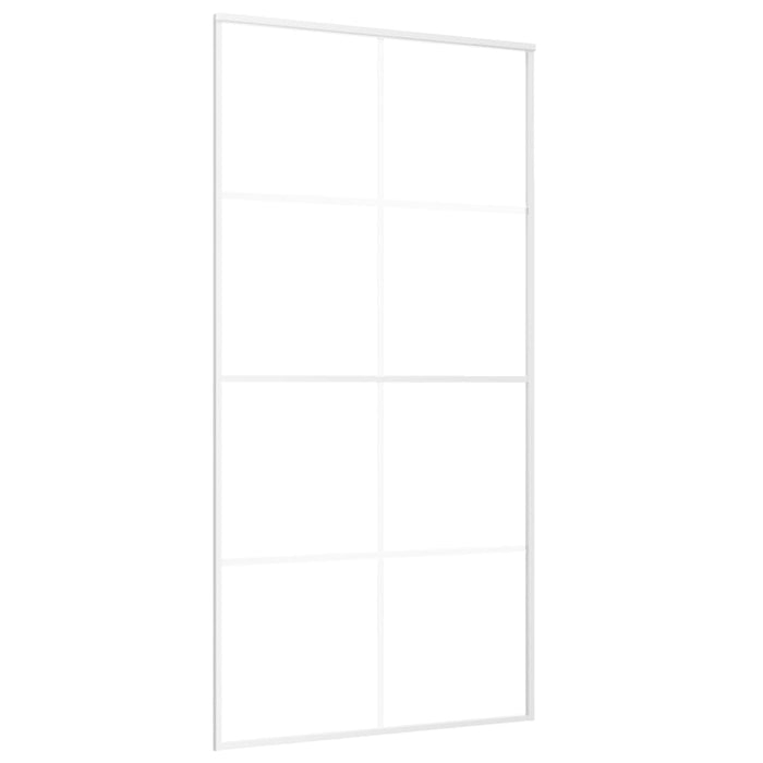 Porta Scorrevole in Vetro ESG e Alluminio 102,5x205 cm Bianca 151676