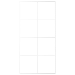 Porta Scorrevole in Vetro ESG e Alluminio 102,5x205 cm Bianca 151676