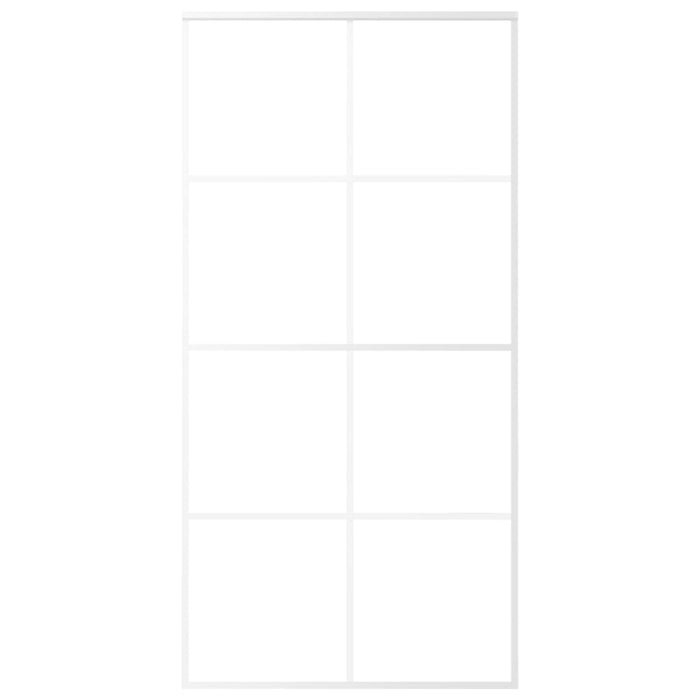 Porta Scorrevole in Vetro ESG e Alluminio 102,5x205 cm Bianca 151676