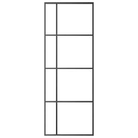 Porta Scorrevole ESG Vetro e Alluminio 76x205 cm Nera cod mxl 72328