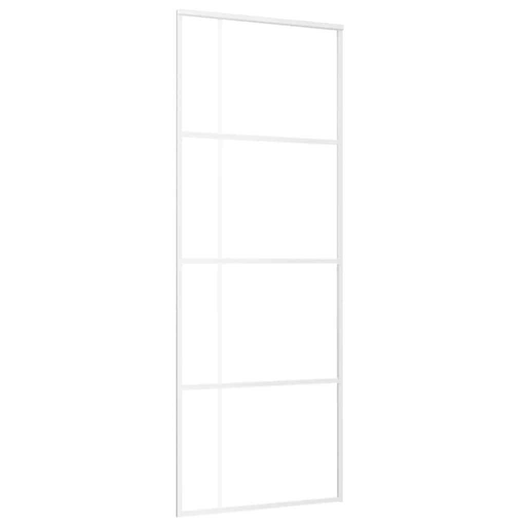 Porta Scorrevole ESG Vetro e Alluminio 76x205 cm Bianca cod mxl 66753