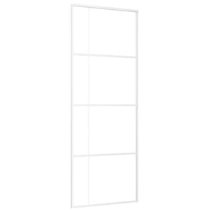 Porta Scorrevole ESG Vetro e Alluminio 76x205 cm Bianca cod mxl 66753