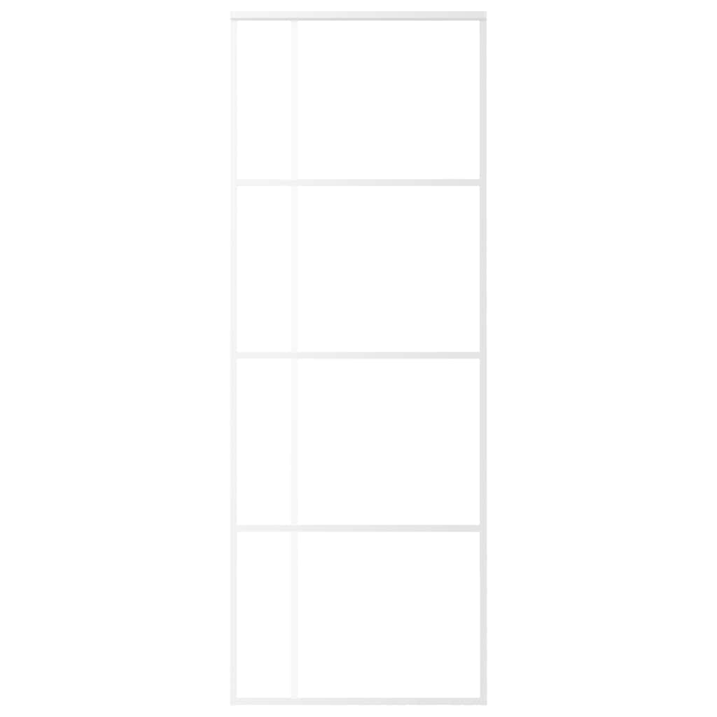 Porta Scorrevole ESG Vetro e Alluminio 76x205 cm Bianca cod mxl 66753