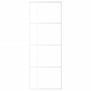 Porta Scorrevole ESG Vetro e Alluminio 76x205 cm Bianca 151680