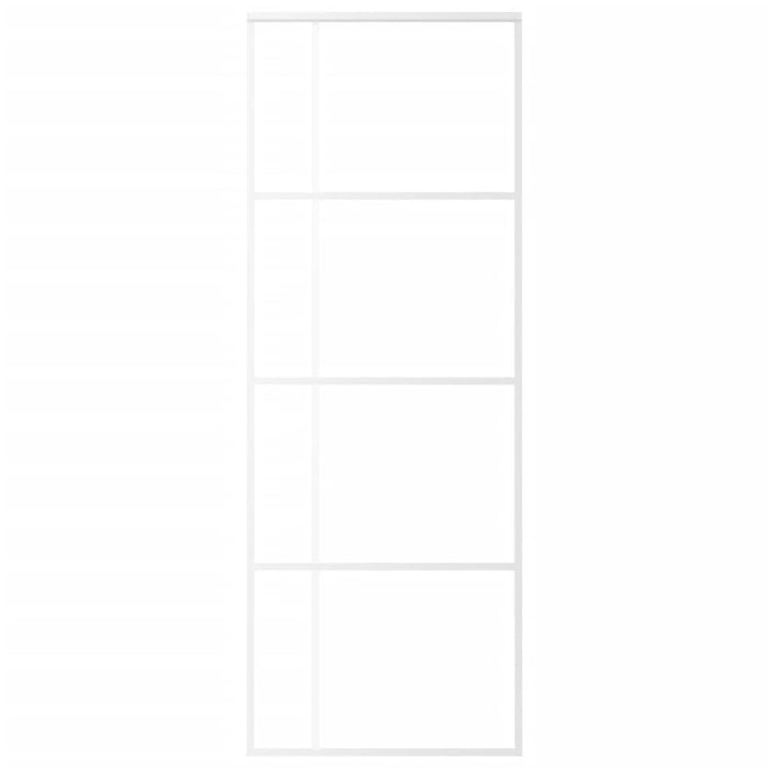 Porta Scorrevole ESG Vetro e Alluminio 76x205 cm Bianca 151680