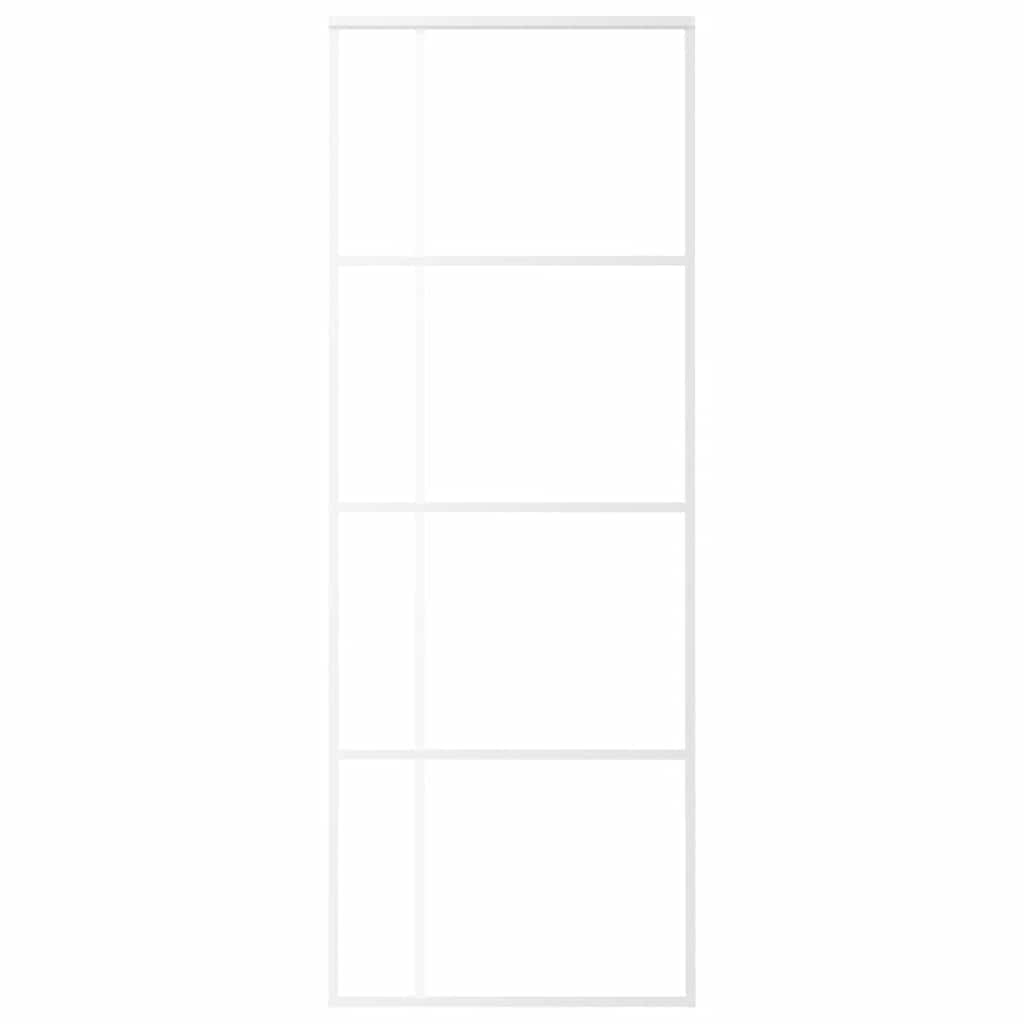 Porta Scorrevole ESG Vetro e Alluminio 75x205 cm Bianca 151681