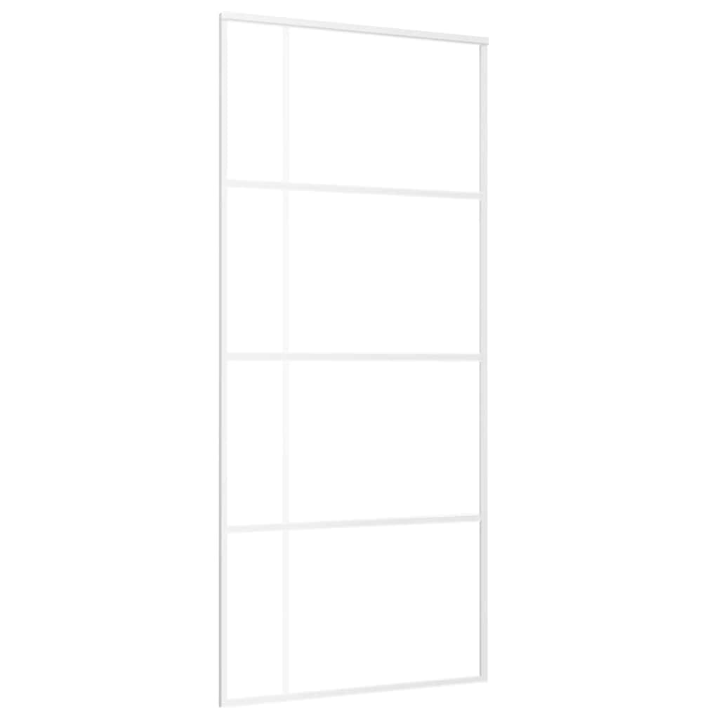 Porta Scorrevole in Vetro ESG e Alluminio 90x205 cm Bianca cod mxl 65595