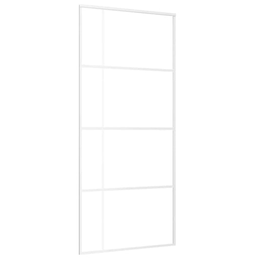 Porta Scorrevole in Vetro ESG e Alluminio 90x205 cm Bianca cod mxl 65595