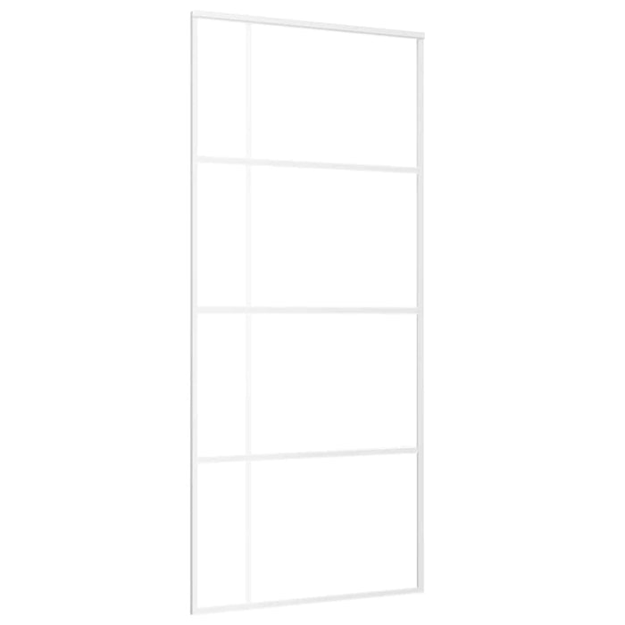 Porta Scorrevole in Vetro ESG e Alluminio 90x205 cm Bianca cod mxl 65595