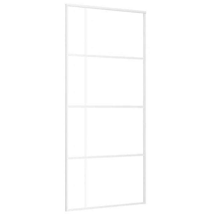 Porta Scorrevole in Vetro ESG e Alluminio 90x205 cm Bianca 151685