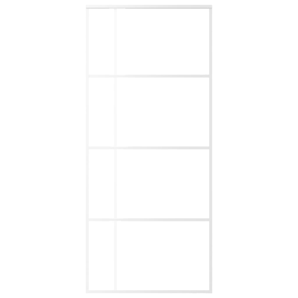 Porta Scorrevole in Vetro ESG e Alluminio 90x205 cm Bianca 151685