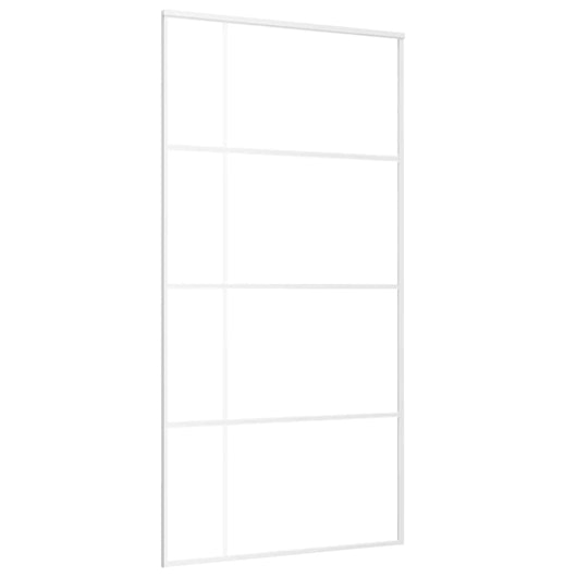 Porta Scorrevole in Vetro ESG e Alluminio 102,5x205 cm Bianca 151689