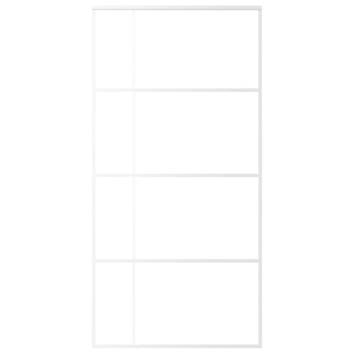 Porta Scorrevole in Vetro ESG e Alluminio 102,5x205 cm Bianca 151689