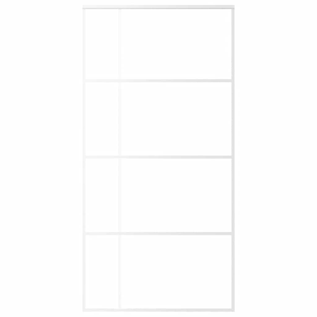 Porta Scorrevole in Vetro ESG e Alluminio 102,5x205 cm Bianca cod mxl 63511