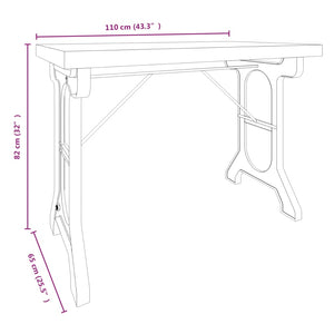 Tavolo da Pranzo 110x65x82cm in Legno Massello di Abete e Ferro 340769
