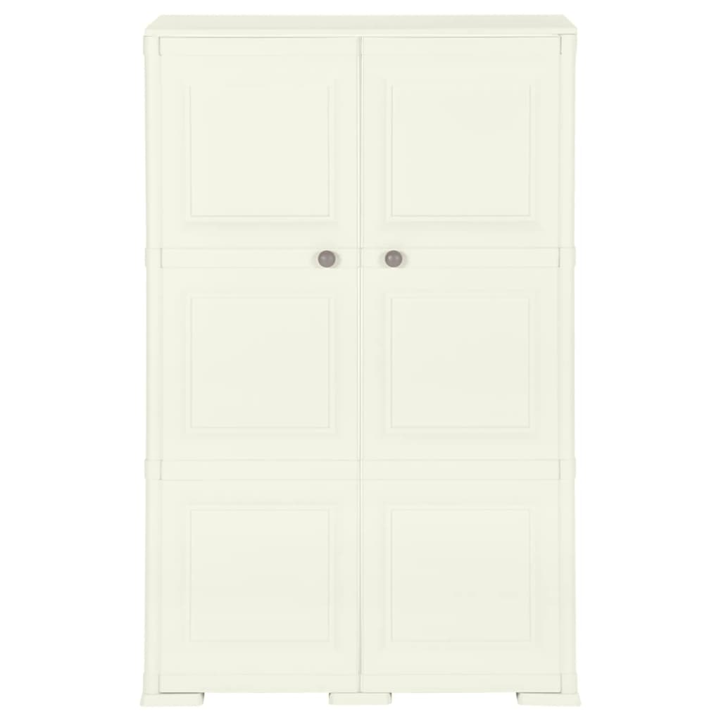 Armadietto in Plastica 79x43x125 cm Effetto Legno Crema