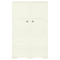 Armadietto in Plastica 79x43x125 cm Effetto Legno Crema