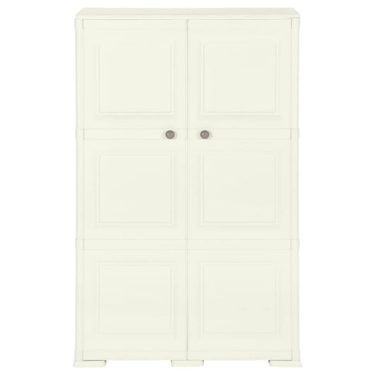 Armadietto in Plastica 79x43x125 cm Effetto Legno Crema