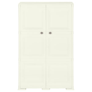 Armadietto in Plastica 79x43x125 cm Effetto Legno Vaniglia 340591