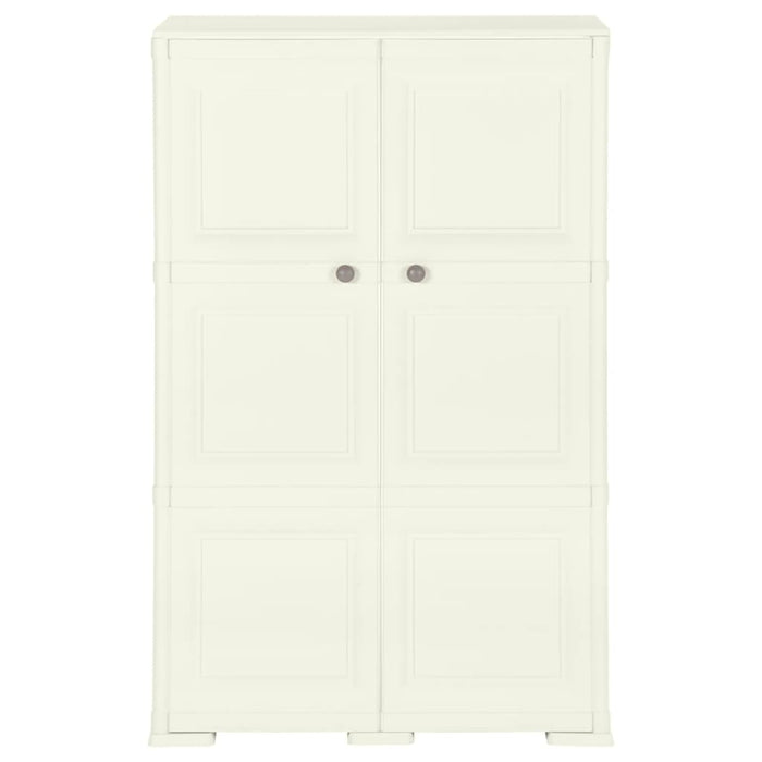 Armadietto in Plastica 79x43x125 cm Effetto Legno Vaniglia 340591