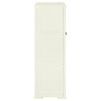 Armadietto in Plastica 79x43x125 cm Effetto Legno Crema