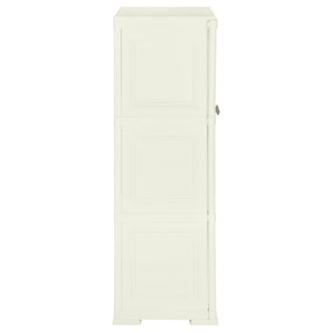 Armadietto in Plastica 79x43x125 cm Effetto Legno Crema