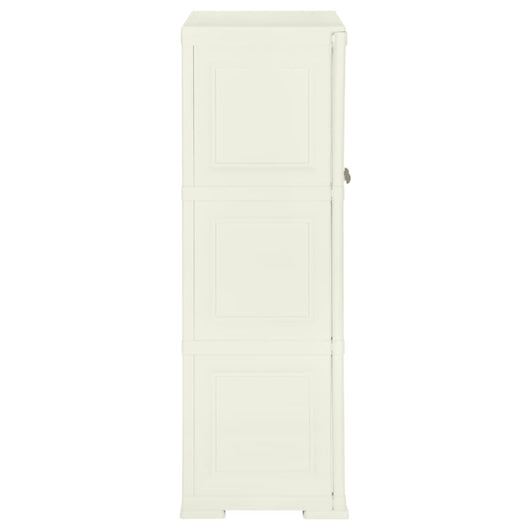 Armadietto in Plastica 79x43x125 cm Effetto Legno Vaniglia 340591