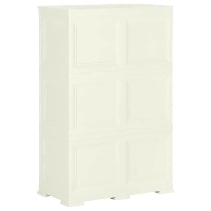 Armadietto in Plastica 79x43x125 cm Effetto Legno Crema