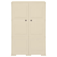 Armadietto in Plastica 79x43x125 cm Effetto Legno Bianco Angora 340592