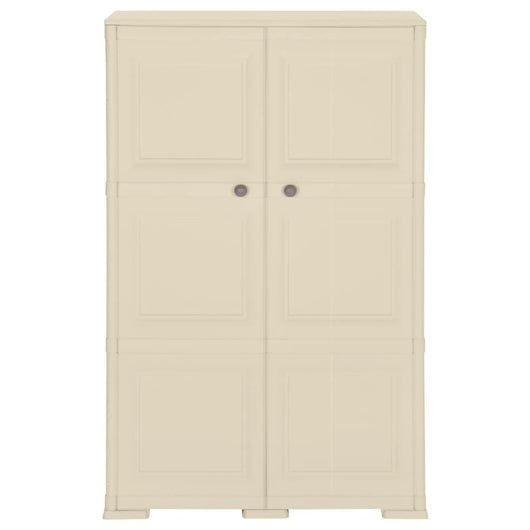 Armadietto in Plastica 79x43x125 cm Effetto Legno Bianco Angora 340592