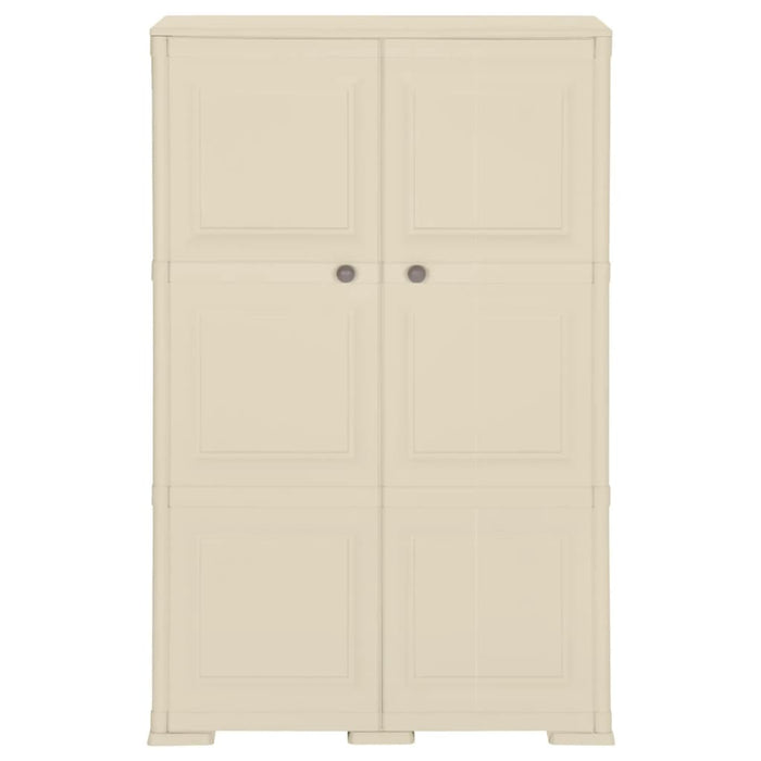 Armadietto in Plastica 79x43x125 cm Effetto Legno Bianco Angora 340592