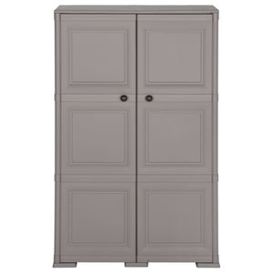 Armadietto in Plastica 79x43x125 cm Effetto Legno Grigio 340593