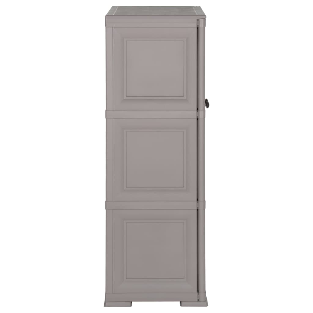 Armadietto in Plastica 79x43x125 cm Effetto Legno Grigio 340593