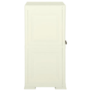 Armadietto in Plastica 79x43x85,5 cm Effetto Legno Crema