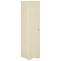 Armadietto in Plastica 40x43x164 cm Effetto Legno Bianco