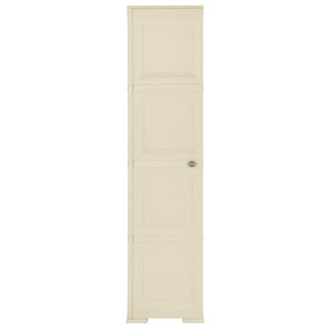 Armadietto in Plastica 40x43x164 cm Effetto Legno Bianco