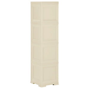 Armadietto in Plastica 40x43x164 cm Effetto Legno Bianco