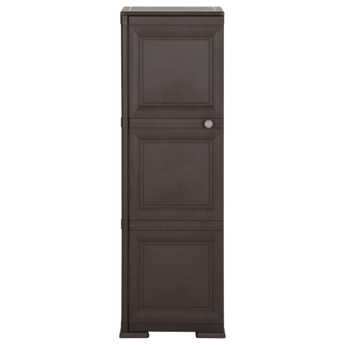 Armadietto in Plastica 40x43x125 cm Effetto Legno Marrone 340606